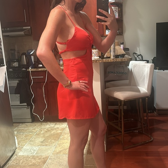 Zara size small red dress with cut outs - Picture 2 of 4